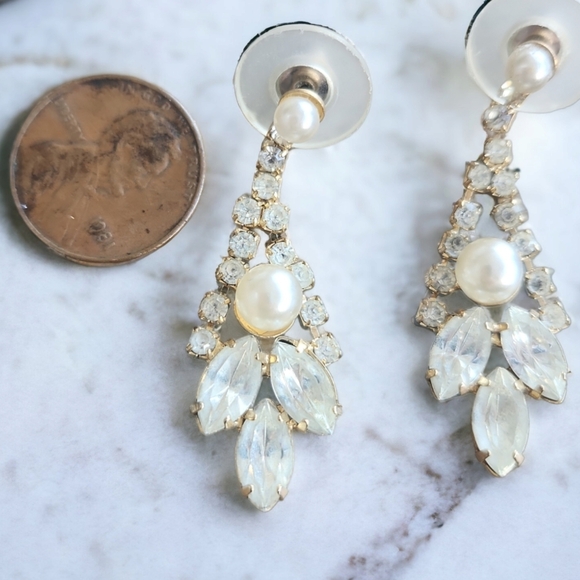 Retro rhinestone  earrings - Picture 5 of 7